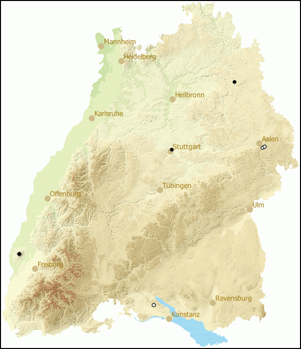 Verbreitung Planorbella duryi in Baden-Wuerttemberg