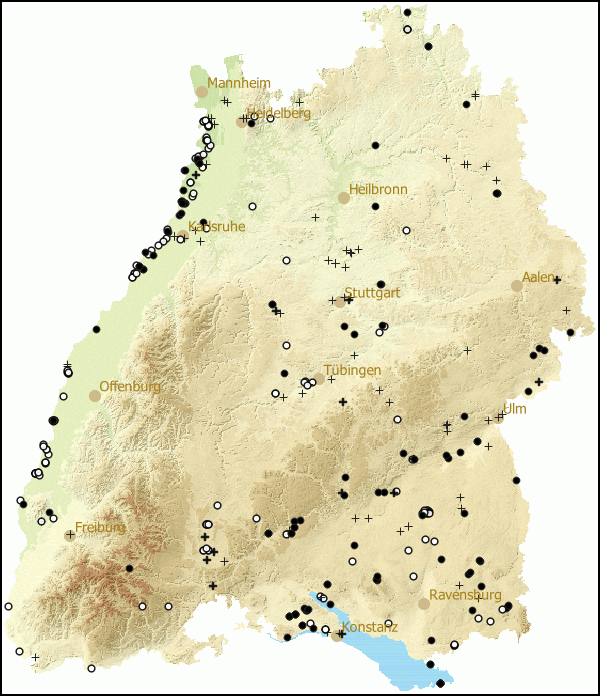 Verbreitung Valvata cristata in Baden-Wuerttemberg